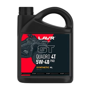 Моторное масло GT Quadro 4Т 5W40 LAVR MOTOLINE, 4 л