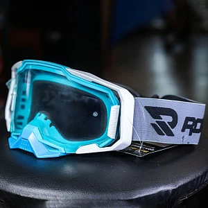 Очки кроссовые ROCKOT RM-147 прозрачная линза (бел/син)