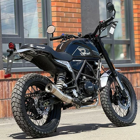 Мотоцикл дорожный ROCKOT SCRAMBLER (черный глянцевый)
