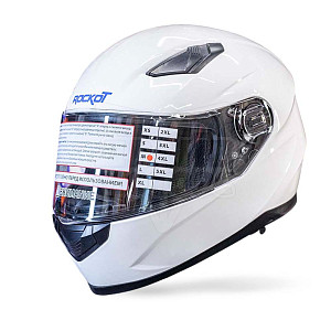 Шлем интеграл с очками ROCKOT RM-133 Solid White (бел глянц, M)