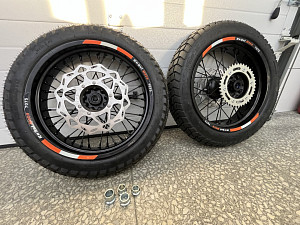 Колеса МОТАРД комп-т  ZR, Sport Pro, CR-Z (диски алюм, шины110/90-17,130/70-17, зв. 520x40) ось20/25